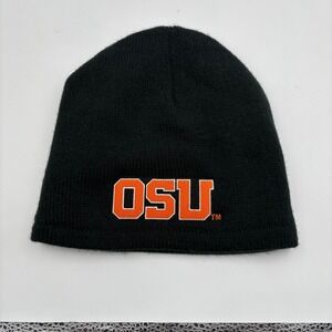 OSU Oregon State Beavers Black Knit Beanie Hat Cap J120 Port & Company